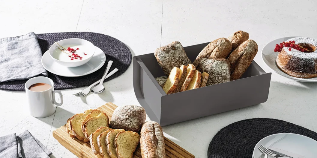 ALESSI Mattina - Caixa de pão cinza escuro #5
