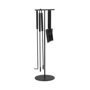 FURNITURE & DECO Ashi - Set of 5 fireplace tools black