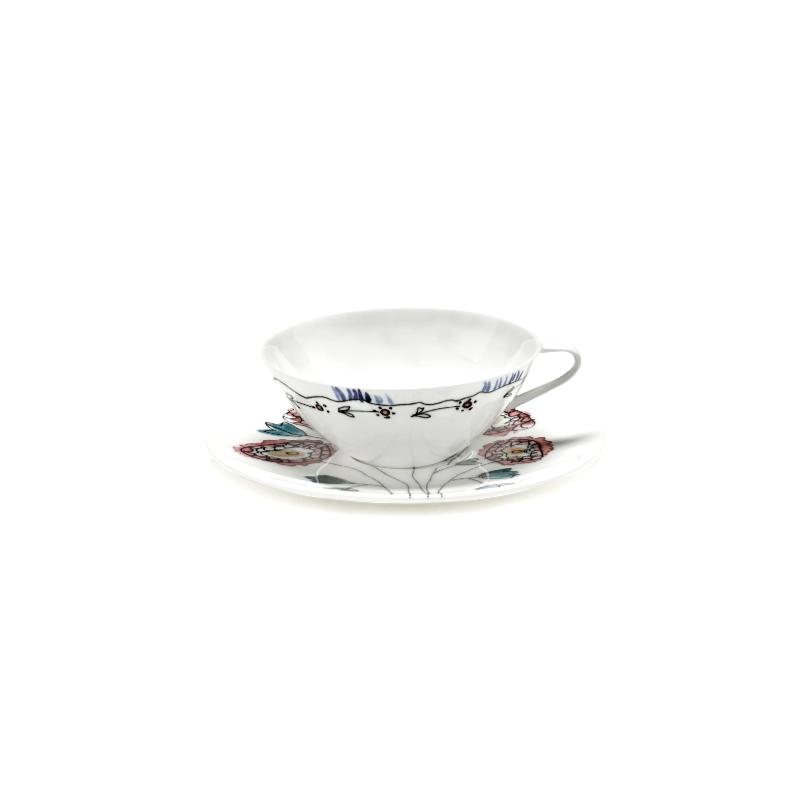 SERAX MARNI Midnight Flowers - Espresso cup with saucer Anemone #1