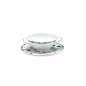 SERAX MARNI Midnight Flowers - Consumé bowl with saucer Mirtillo