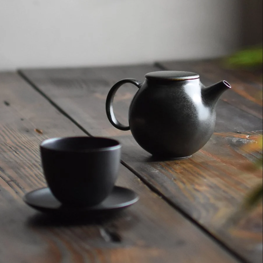 COOK & SHARE Pebble - Tea cup and saucer black #2
