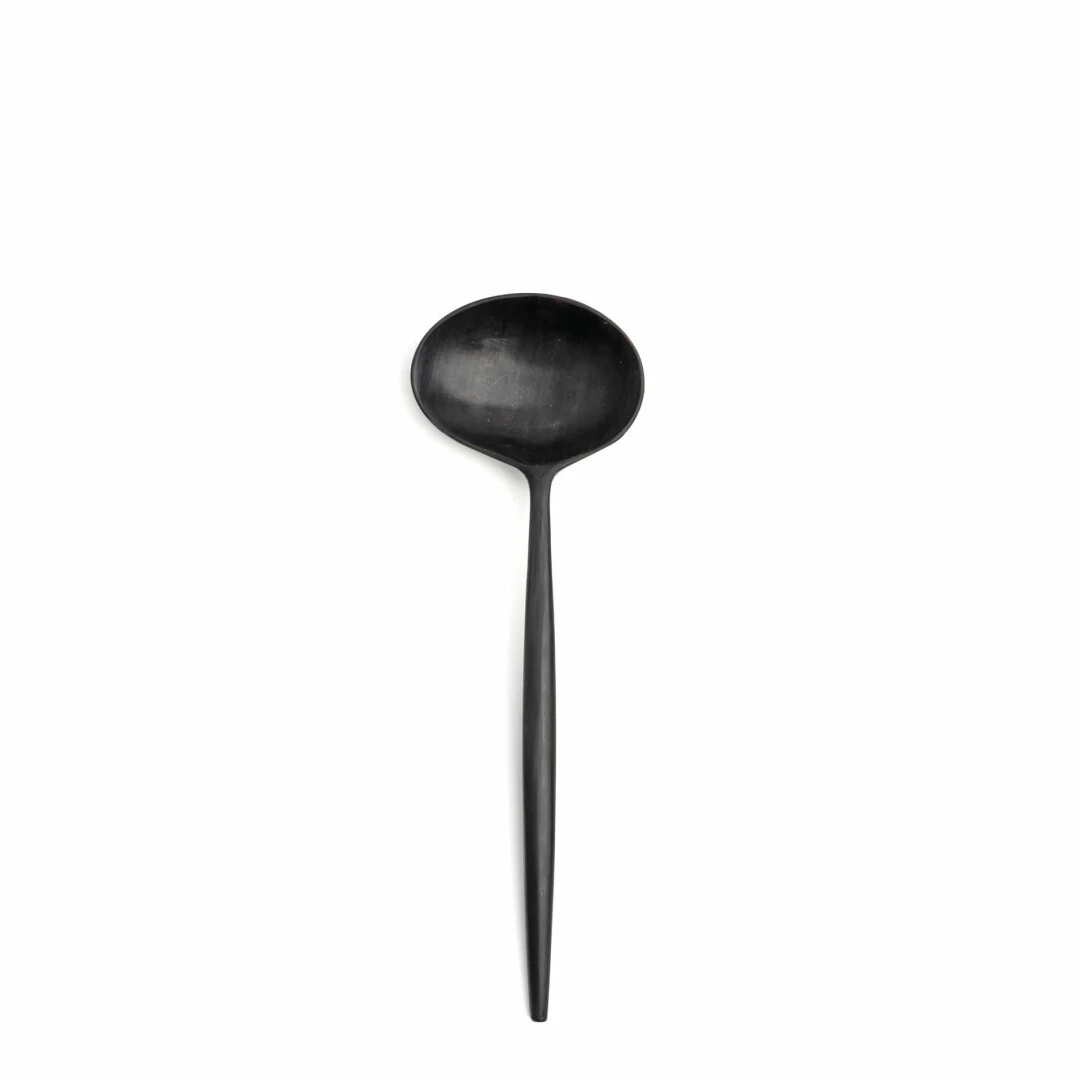 CUTIPOL Goa Specials - Soup spoon matte black horn