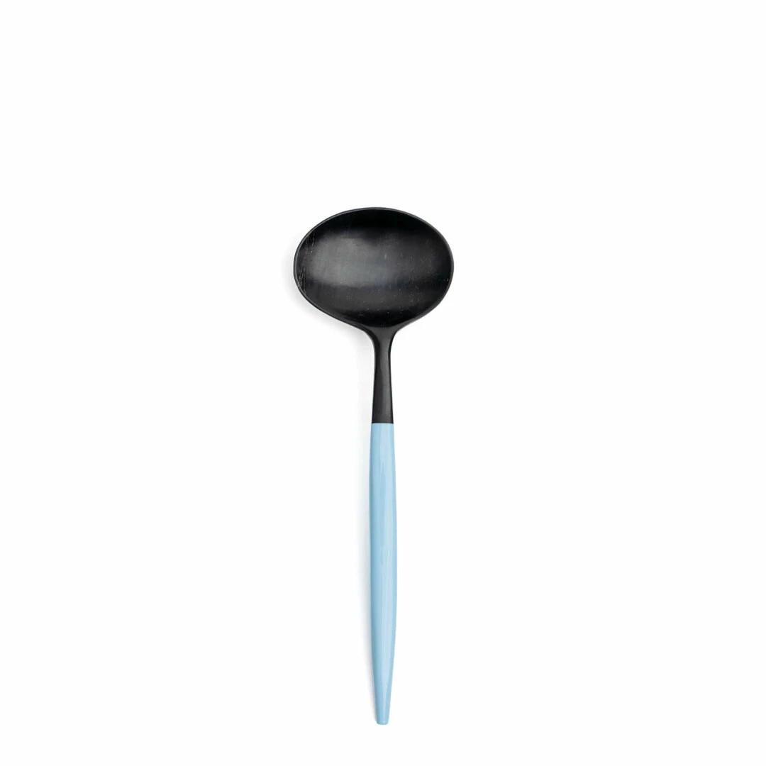 CUTIPOL Goa Specials - Soup spoon matte horn and light blue lacquer