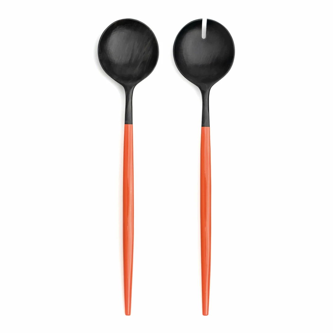 CUTIPOL Goa Specials - Couverts salade corne mate et laque orange