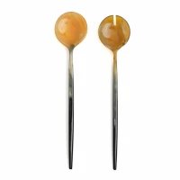 CUTIPOL Goa Specials - Salad set marble black horn