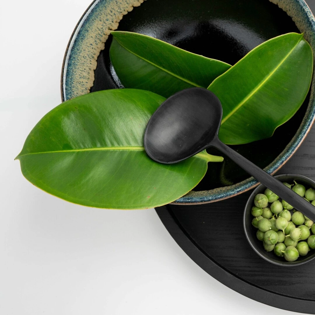 CUTIPOL Goa Specials - Soup spoon matte black horn-1
