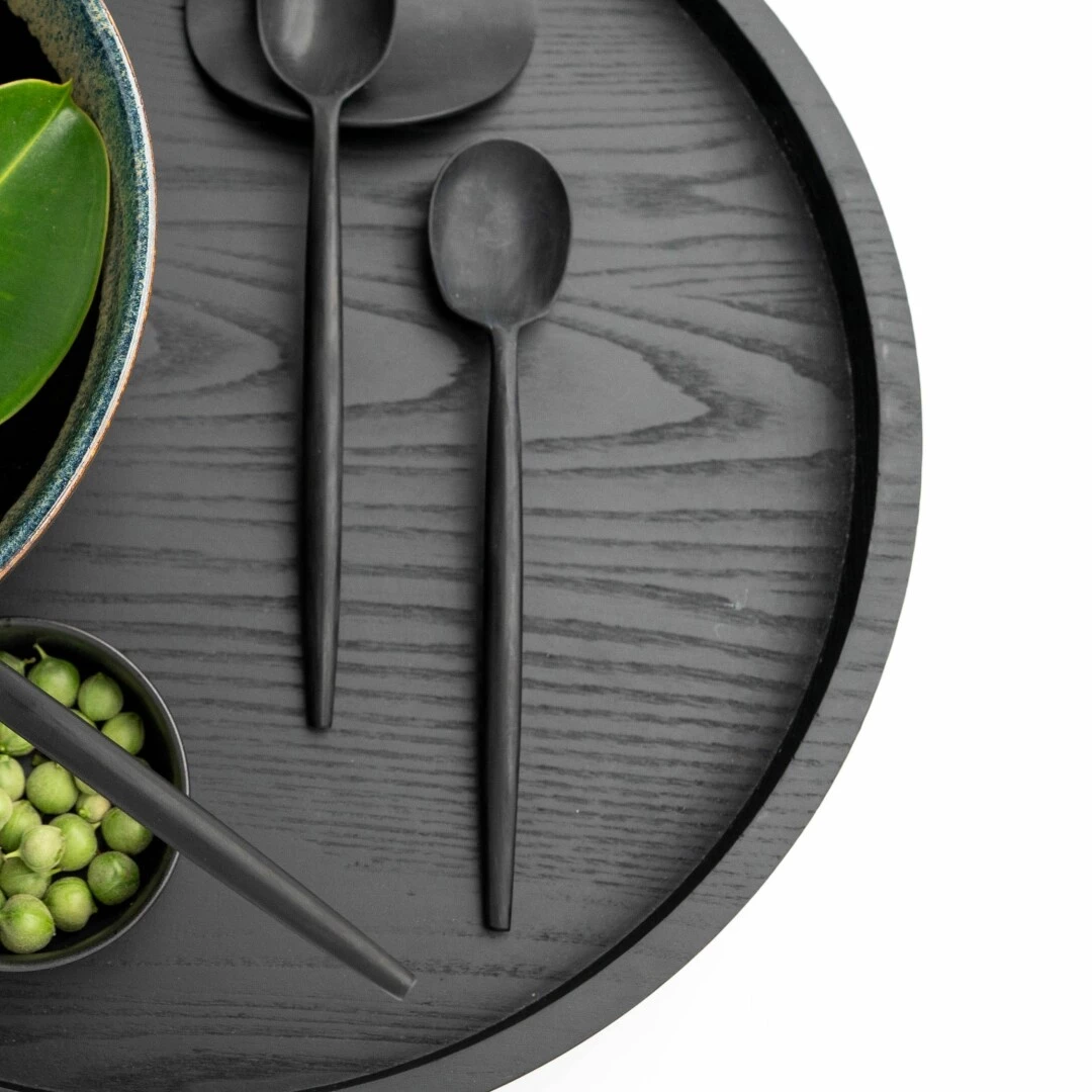 CUTIPOL Goa Specials - Sorbet spoon matte black horn-1