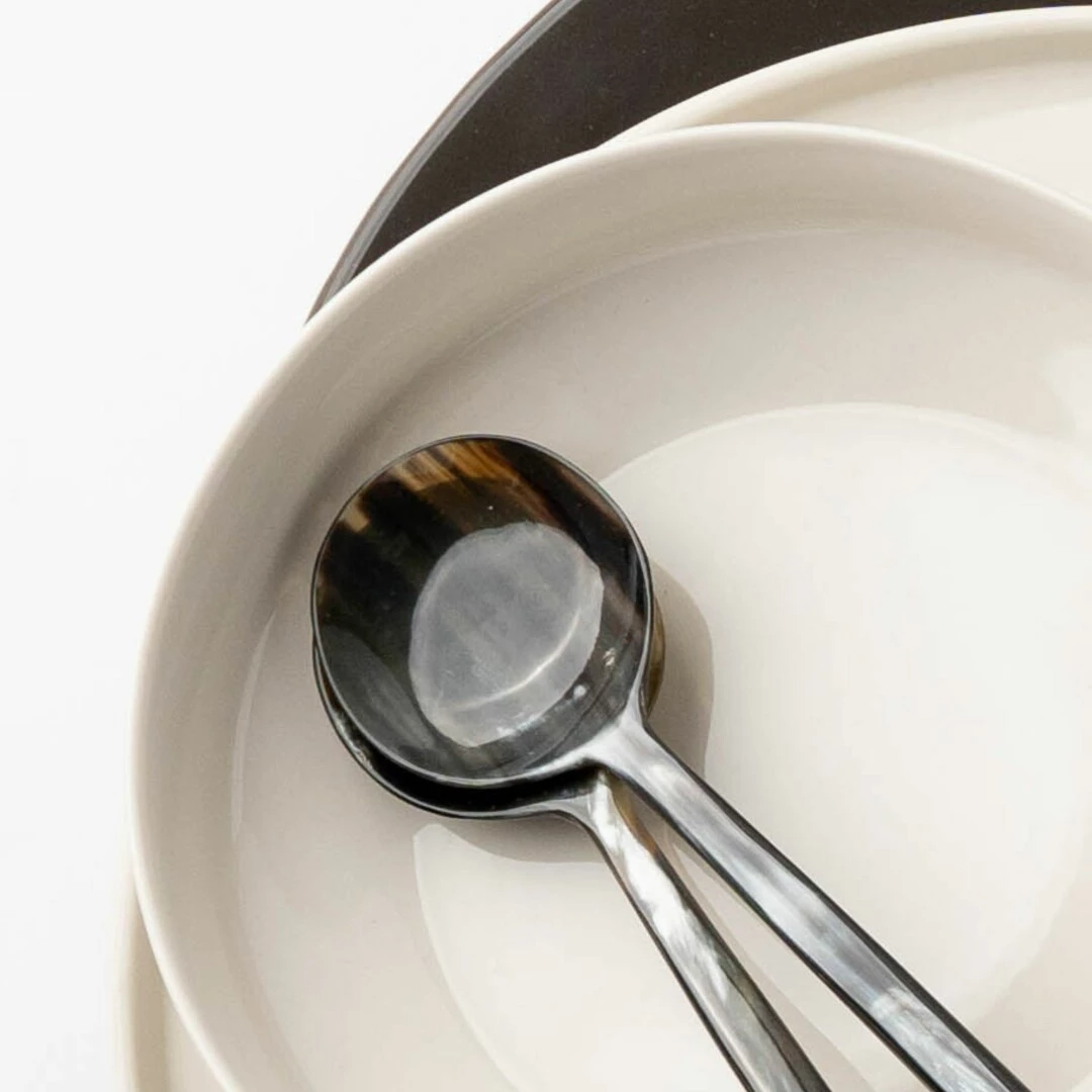 CUTIPOL Goa Specials - Salad set marble black horn-1