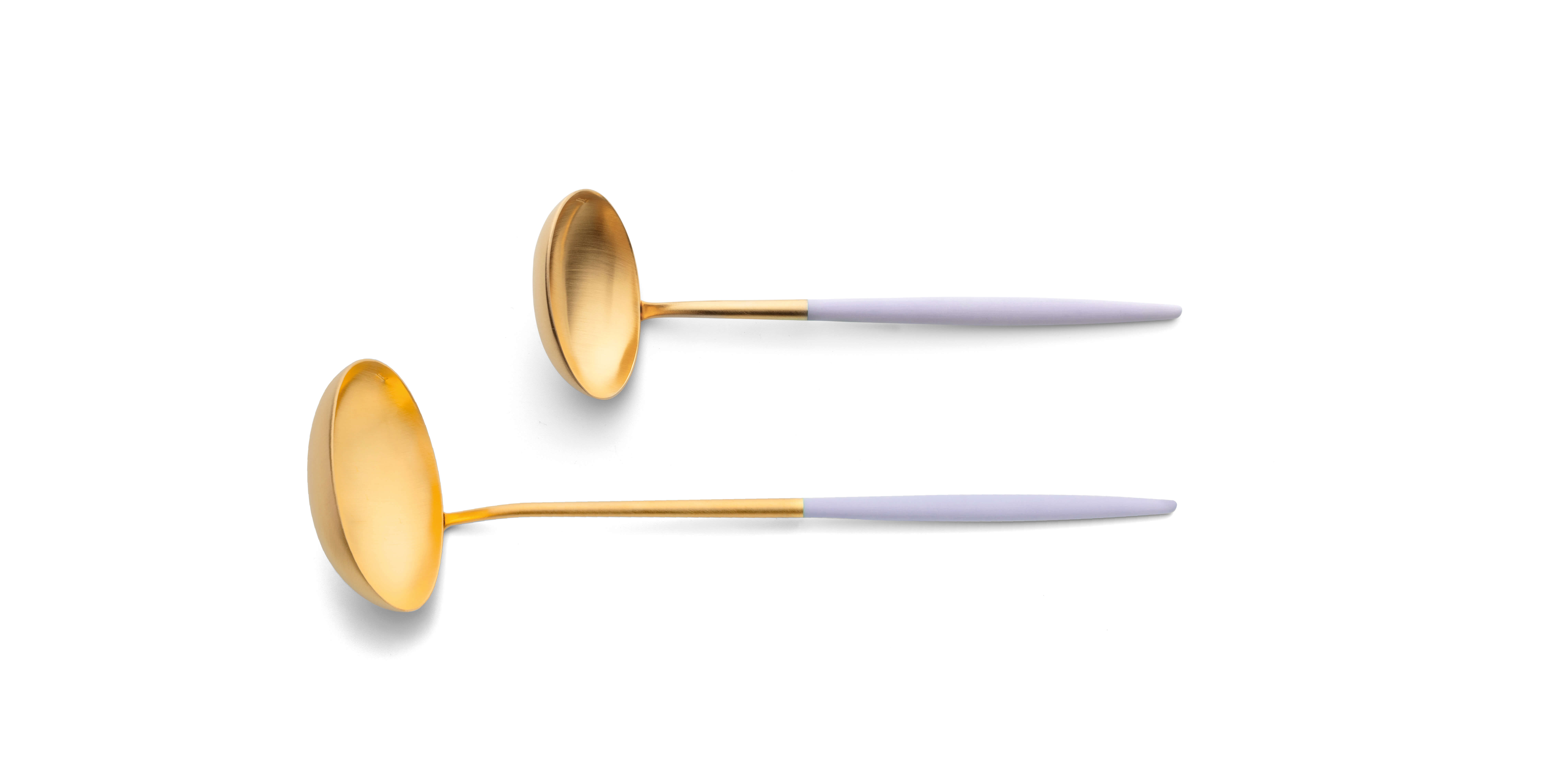 Cutipol Goa Violet Gold with soup ladle and sauce ladle