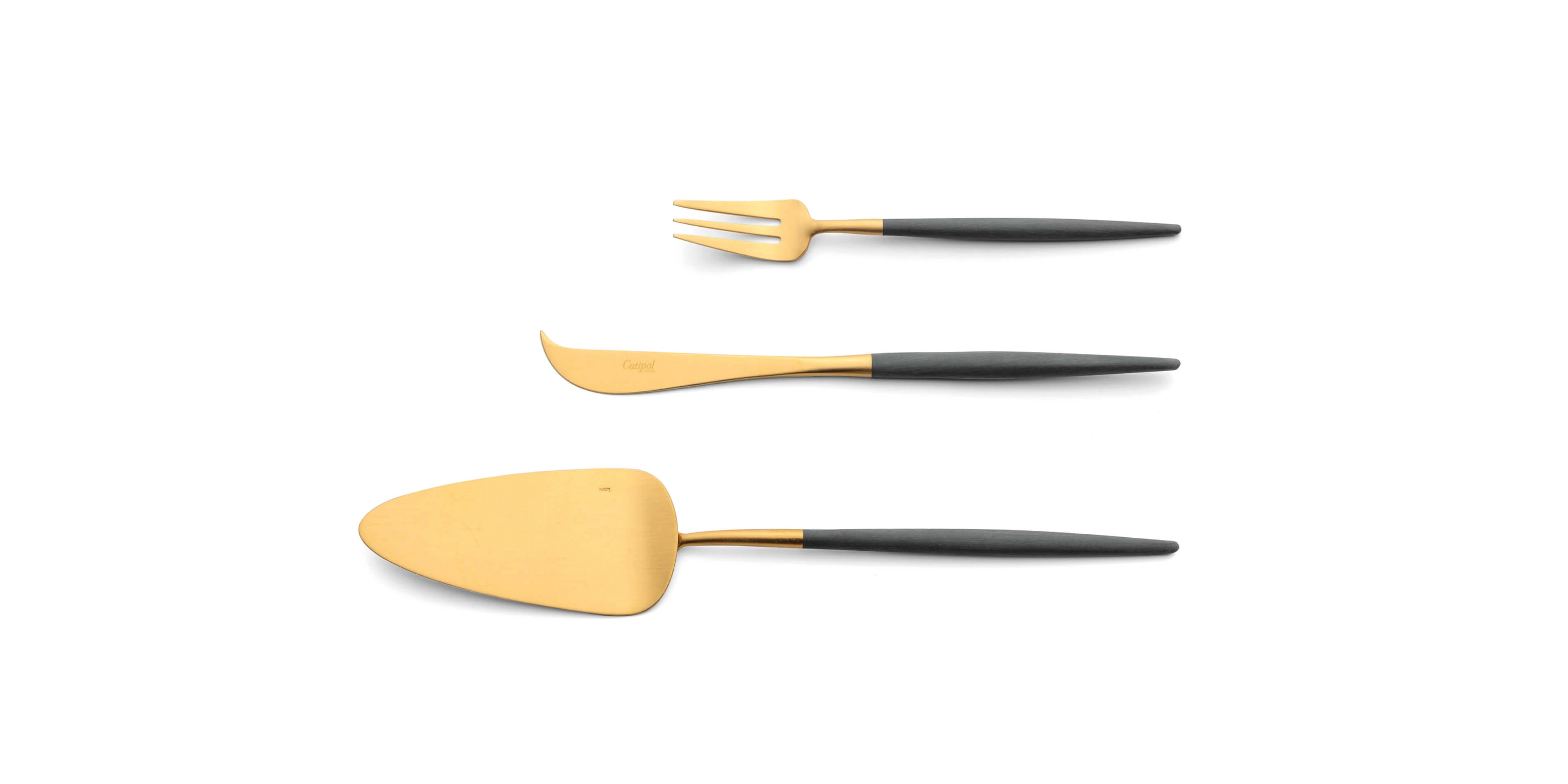 Pie server, cheese knife and pastry fork Cutipol Goa Grey Gold
