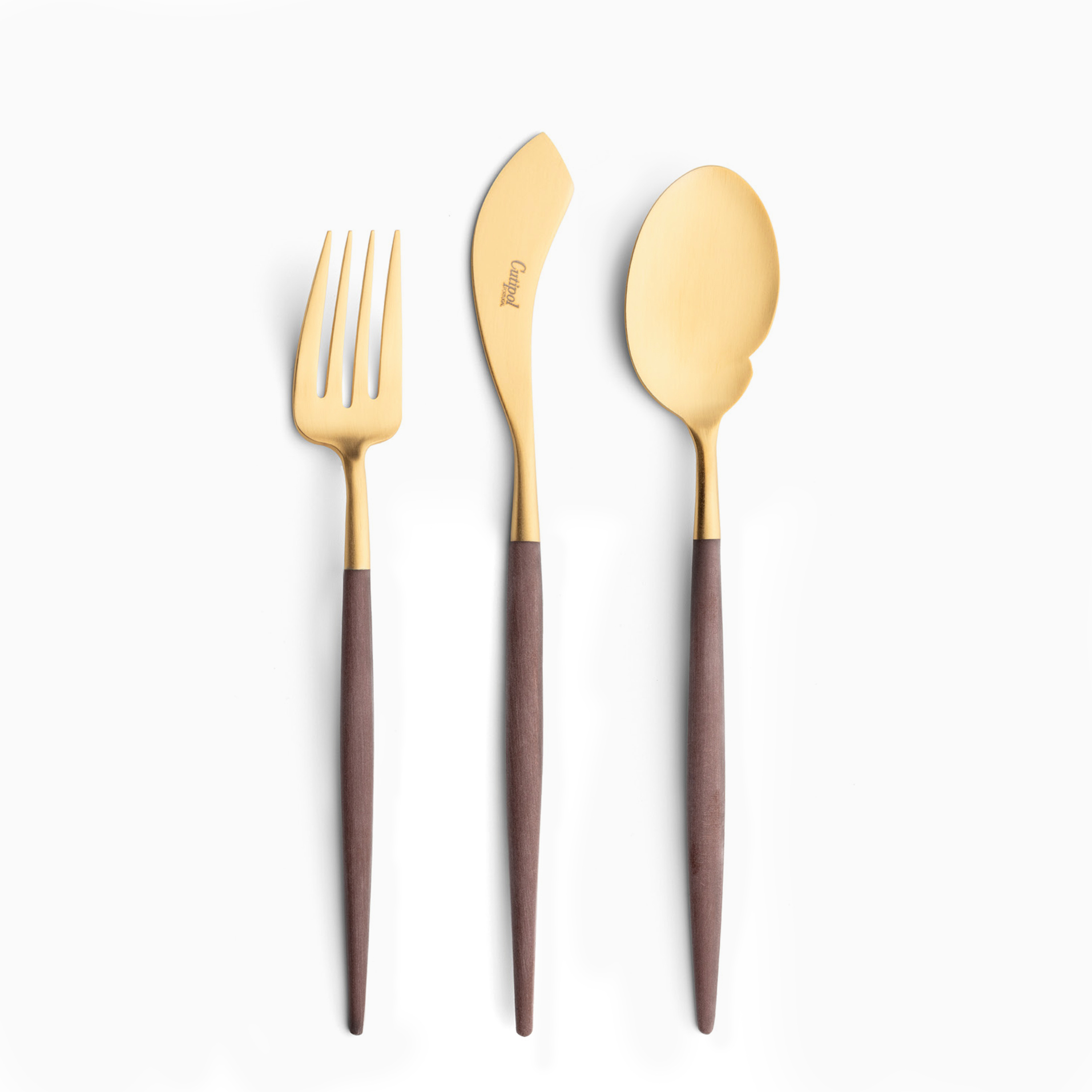 Cutipol Cutlery Goa Brown Gold with fish fork, fish knife and gourmet spoon