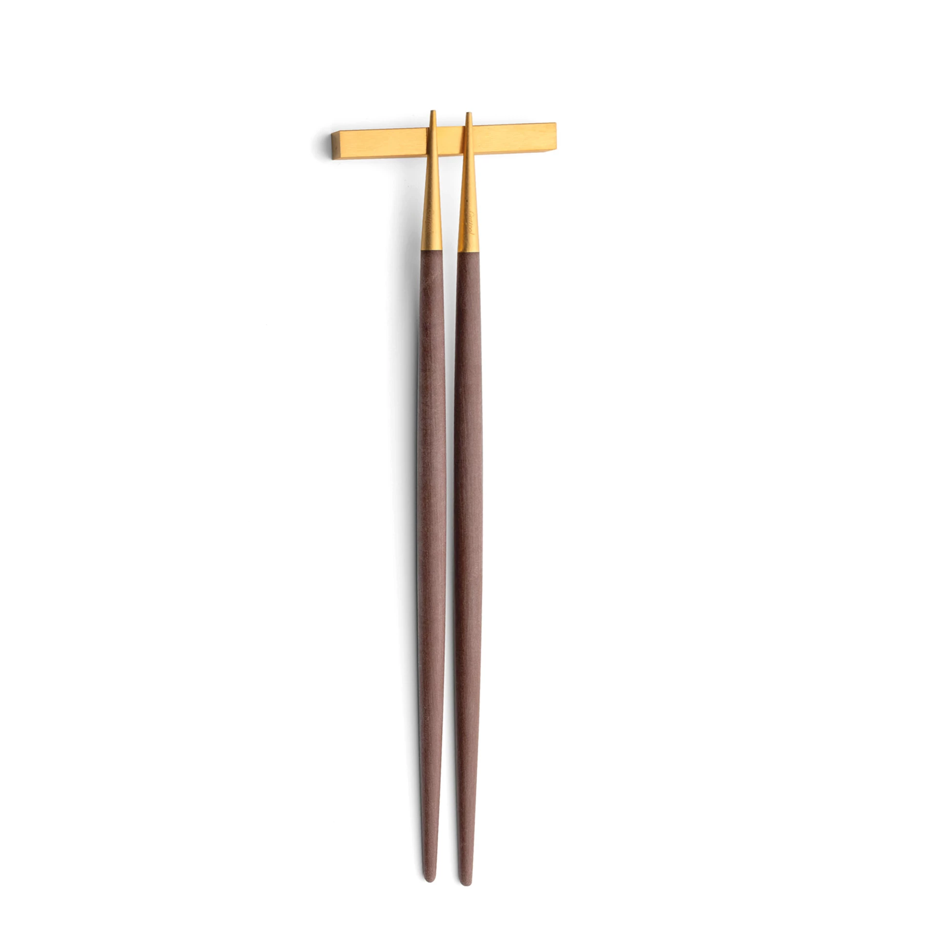 Chopsticks Cutipol Goa Brown dourado com suporte