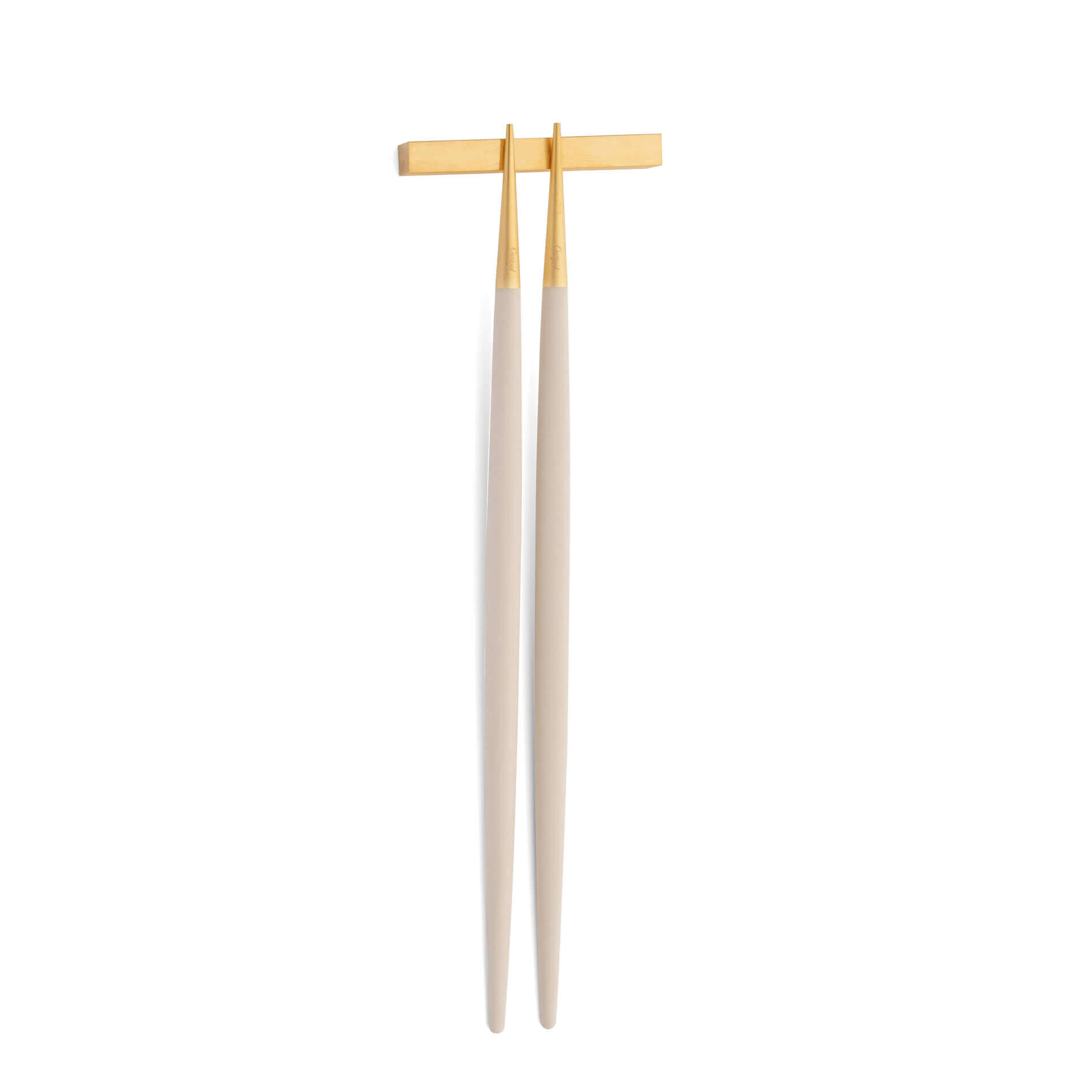 Chopsticks Cutipol Goa Ivory dourado com suporte