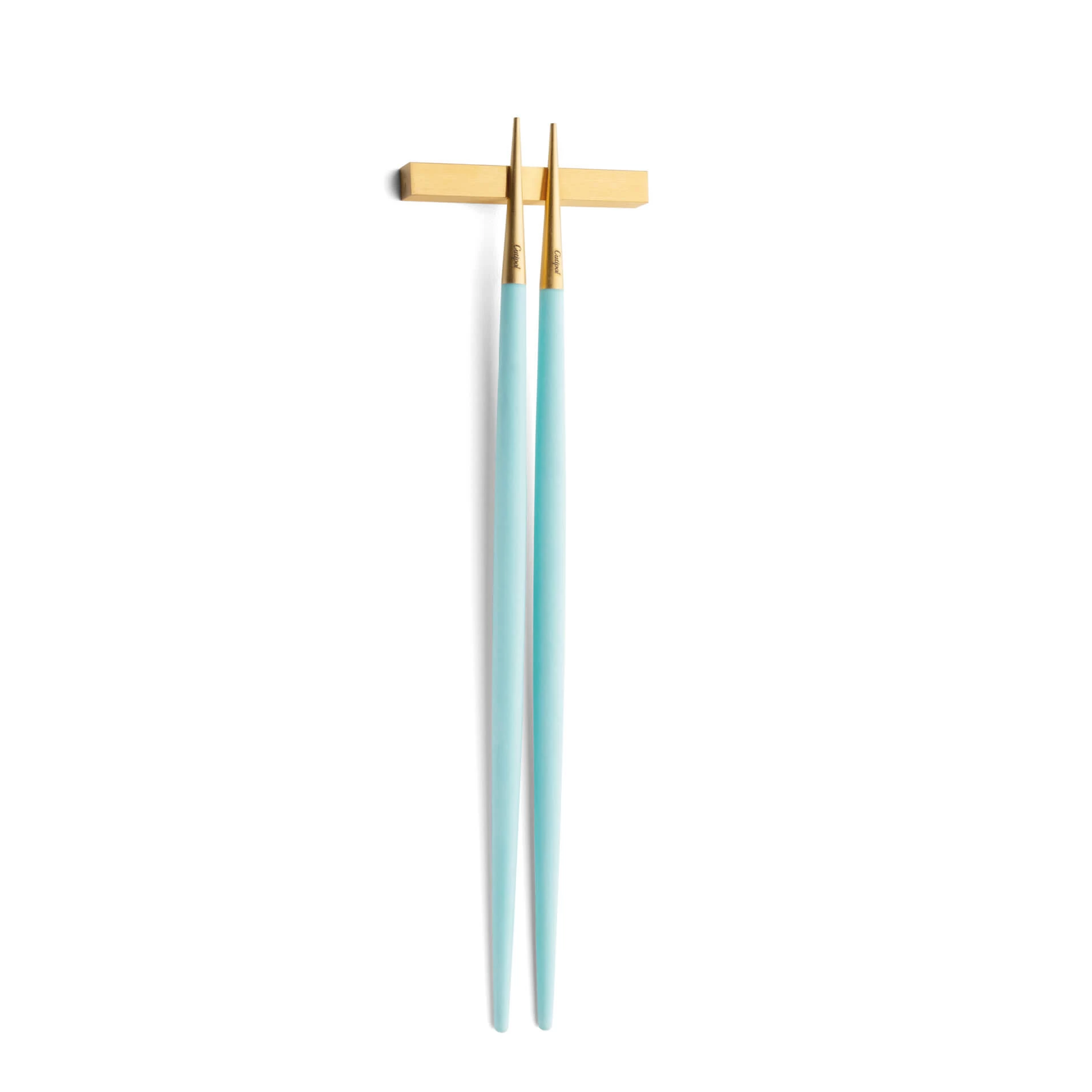 Cutipol Goa Turquoise Gold chopstick set and support