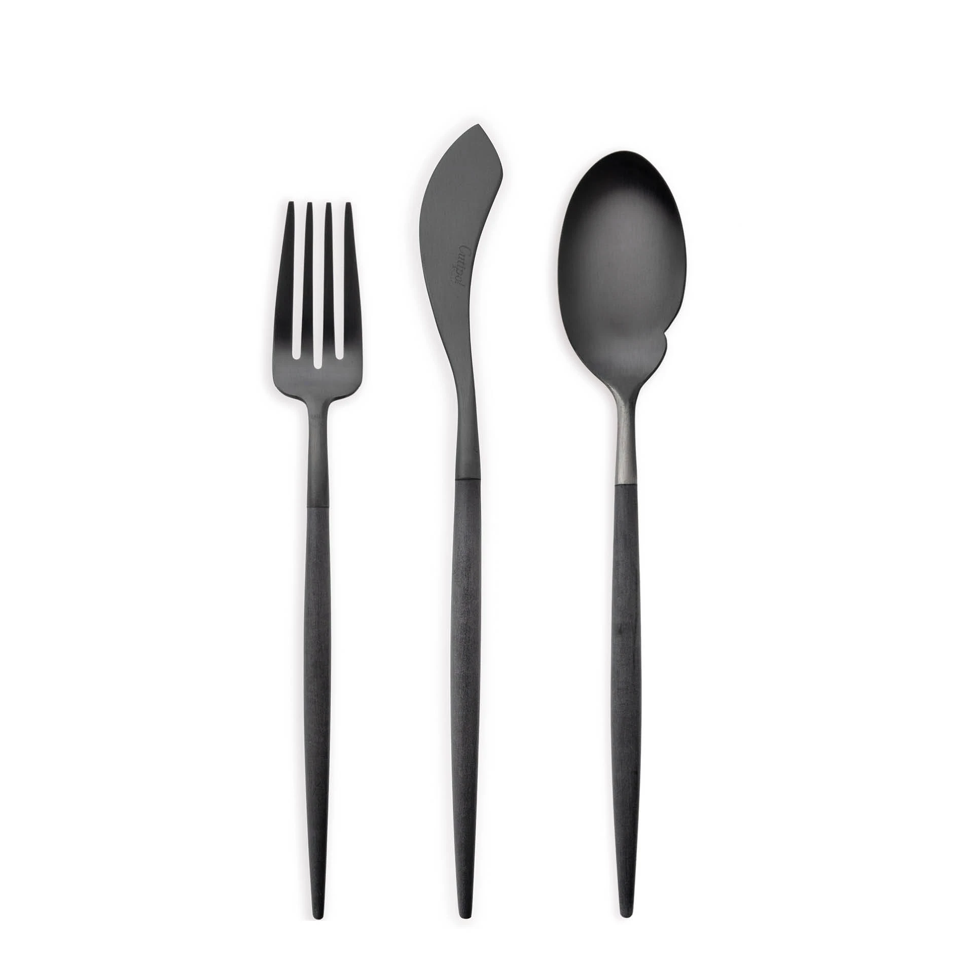 Cutipol Cutlery Goa All Black with fish fork, fish knife and gourmet spoon