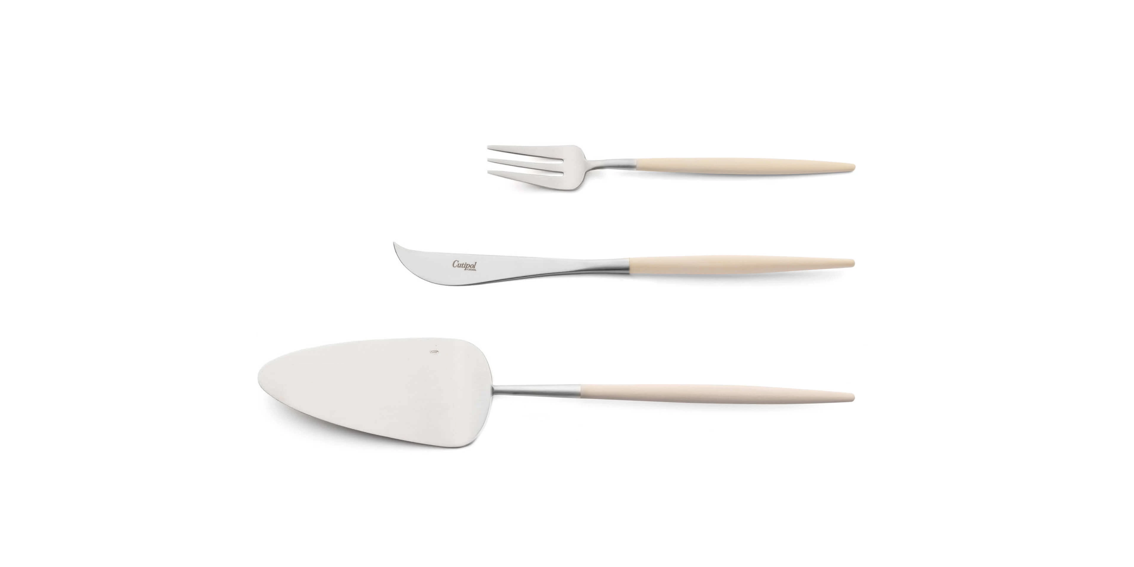 Pie server, cheese knife and pastry fork Cutipol Goa Ivory
