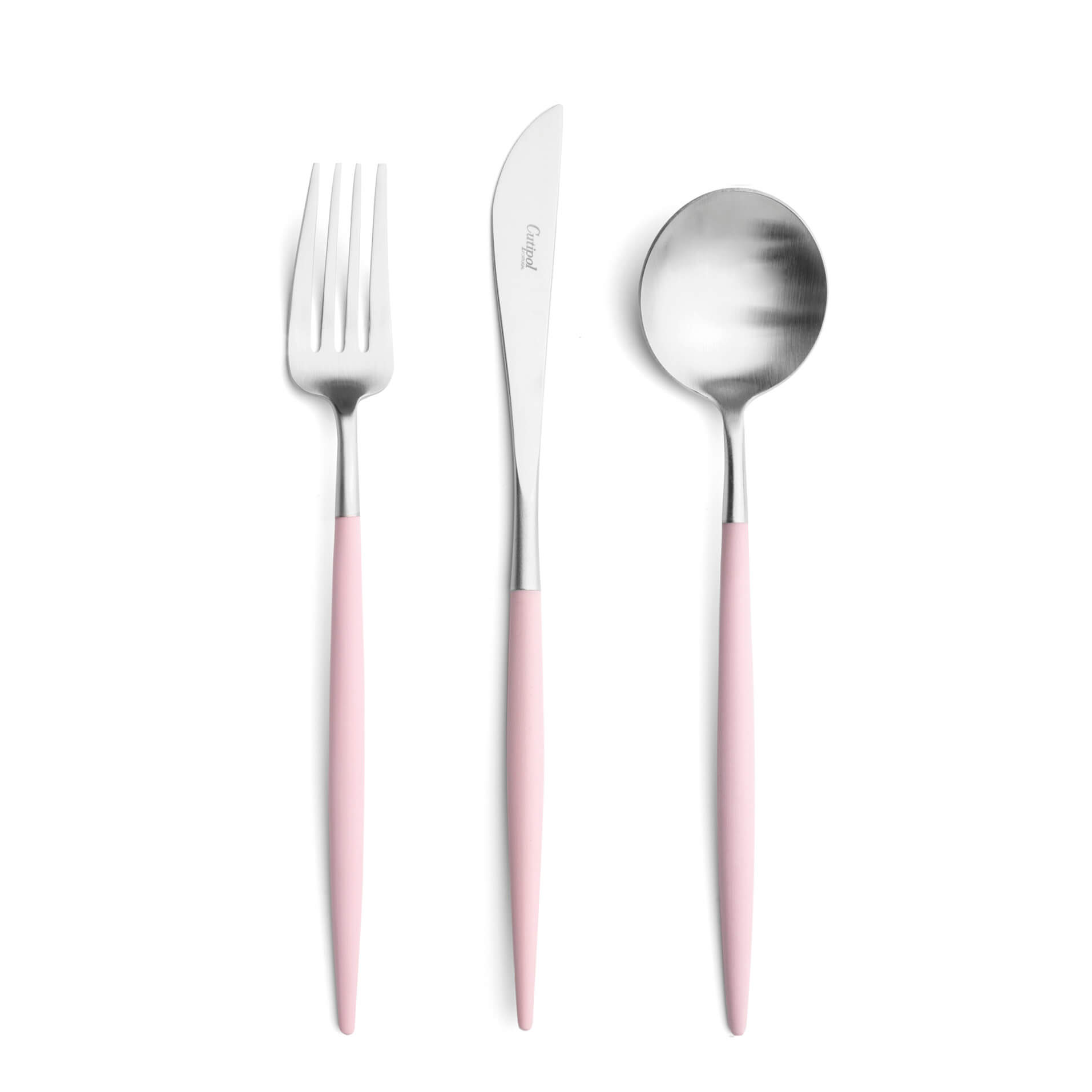 Cutipol Cutlery Goa Pink with dinner fork, dinner knife, table spoon