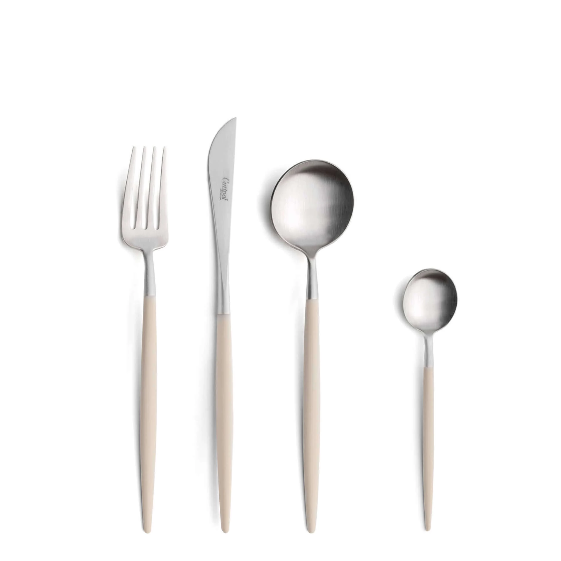 Cutipol Cutlery Goa Ivory with dessert fork, dessert knife, dessert spoon and tea-coffee spoon