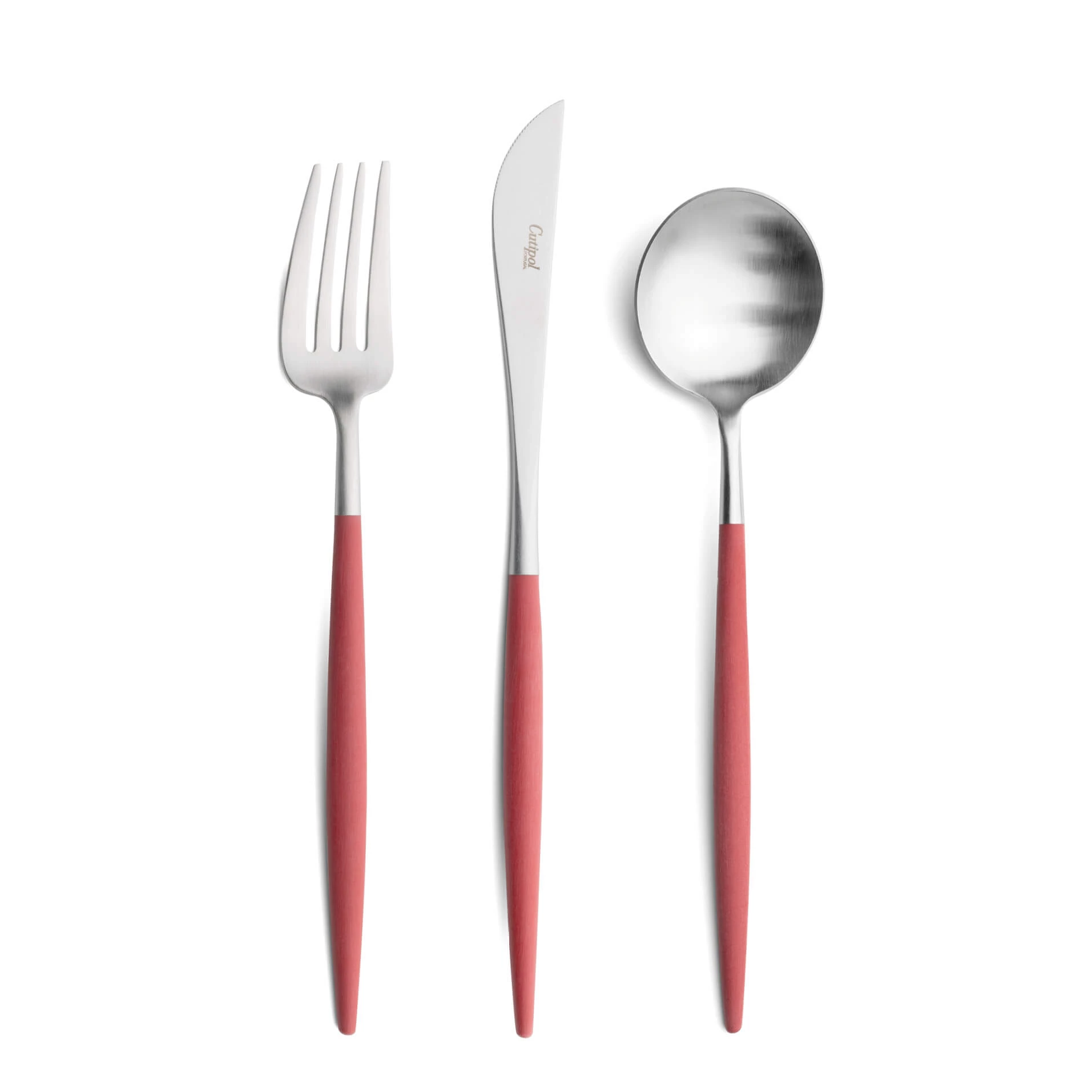 Talheres Cutipol Goa Red com garfo de mesa, faca de mesa e colher de mesa