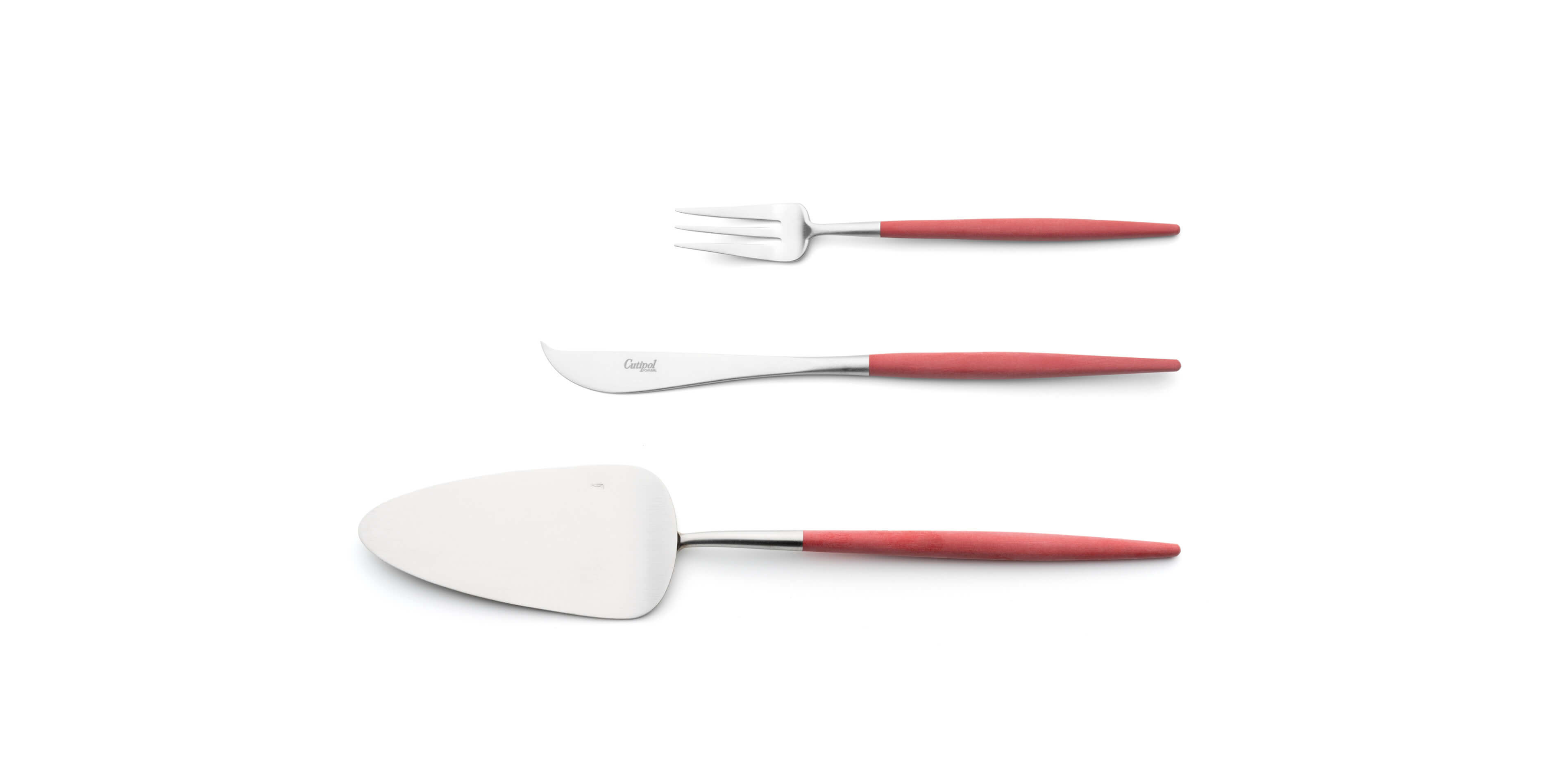 Pie server, cheese knife and pastry fork Cutipol Goa Red