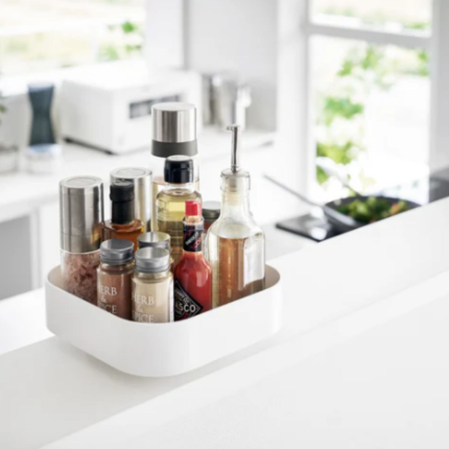 YAMAZAKI Tower - Rotating storage tray white #2