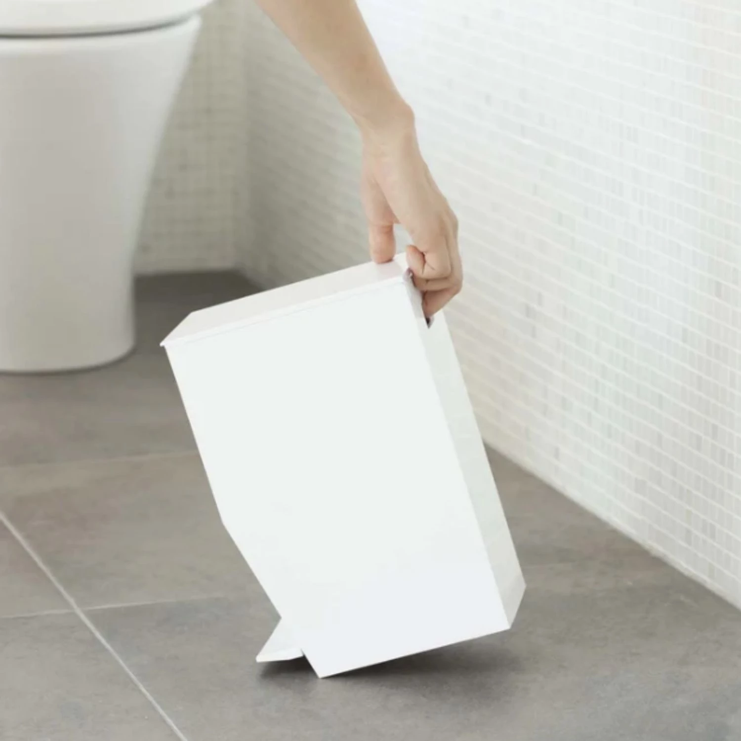 YAMAZAKI Tower - Waste bin white #4