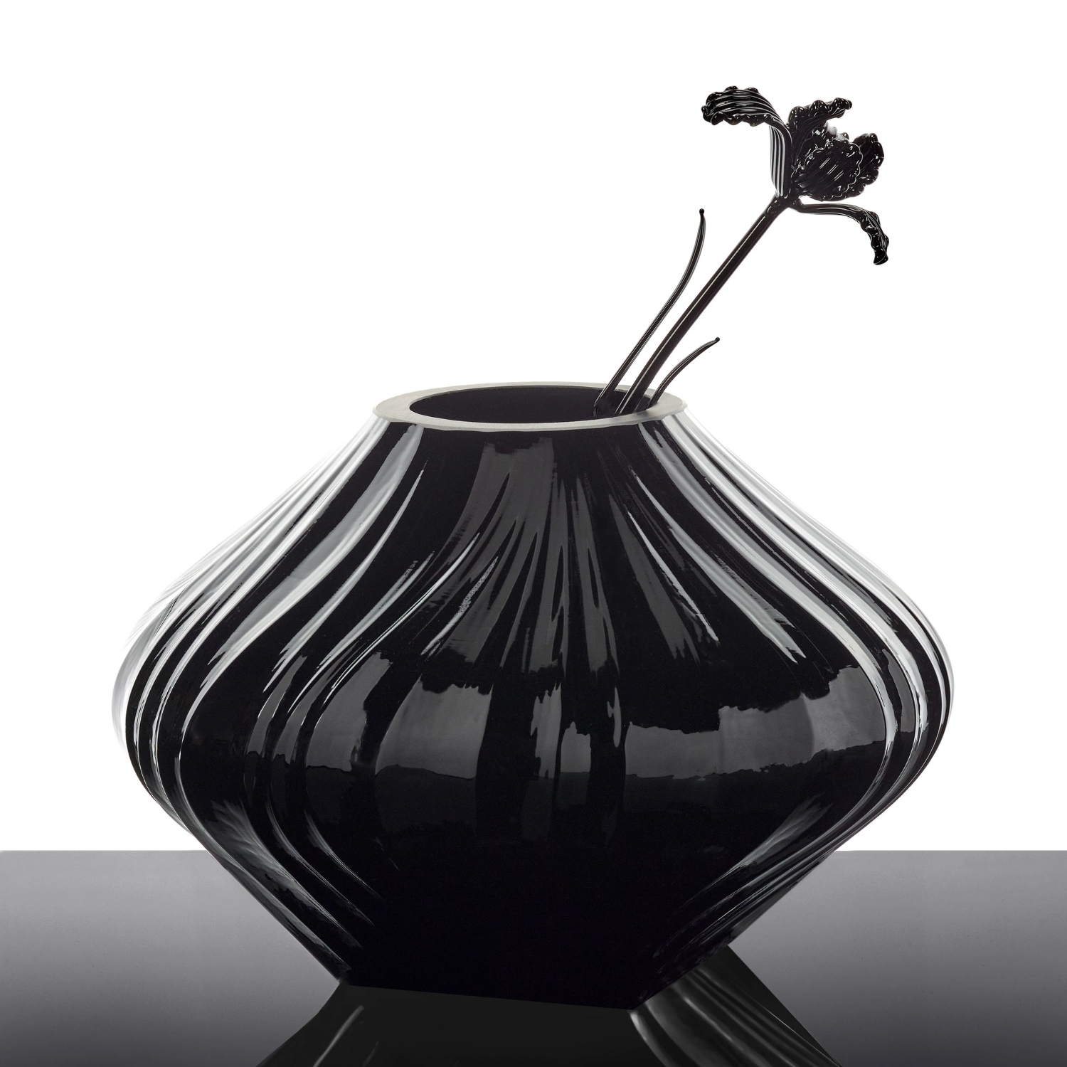 SERAX Josephine - Flower tulip glass black #3