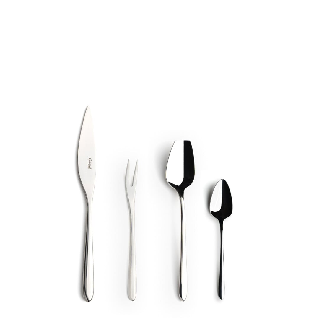 Cutipol Cutlery AM Aires Mateus Polished with butter knife, snail fork , sugar spoon, mokka spoon
