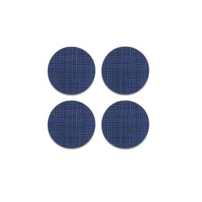 CHILEWICH Basketweave - Set of 4 round coasters (indigo)
