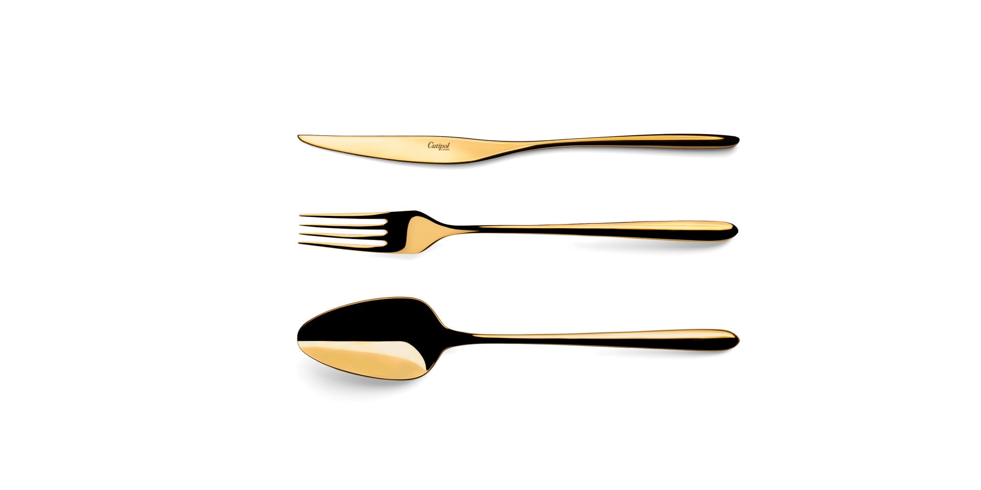 Cutipol Cutlery AM Aires Mateus Gold with serving fork, carving knife, serving spoon